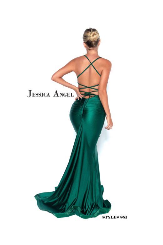 Jessica Angel 881 Lace-Up Back Ruched Dress