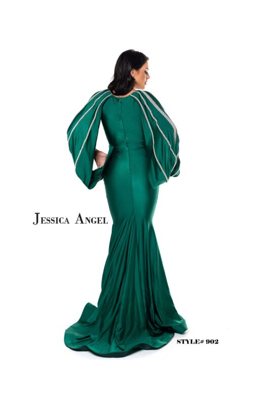 Jessica Angel 902 Hanging Sleeves Plunging Neck Dress