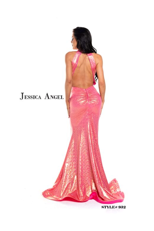 Jessica Angel 932 High Neck Cutout Back Dress
