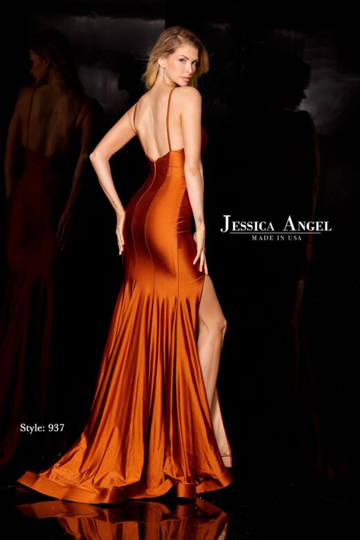 Jessica Angel 937 Side Slit Spaghetti Straps Dress