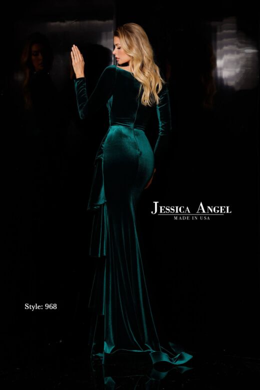 Jessica Angel 968 Ruffle Drape Long Sleeves Dress