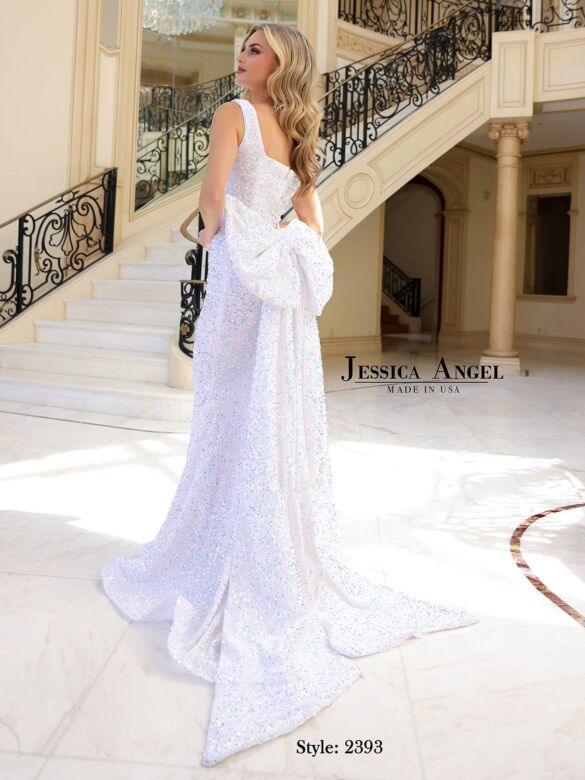 Jessica Angel 2393 Bow Back Square Neck Dress