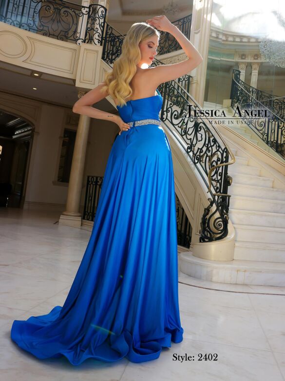 Jessica Angel 2402 High Slit Strapless Sweetheart Dress