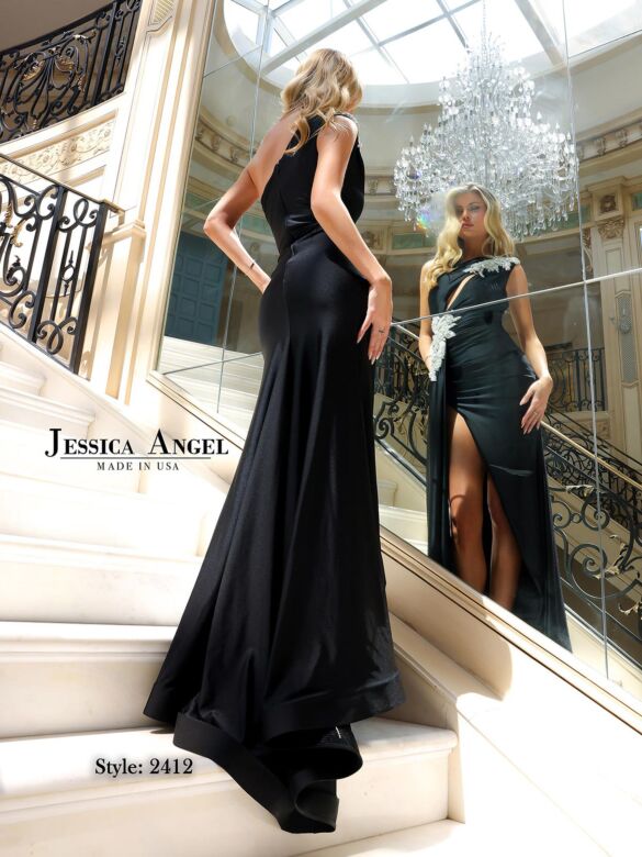 Jessica Angel 2412 Front Cutout One Shoulder Dress