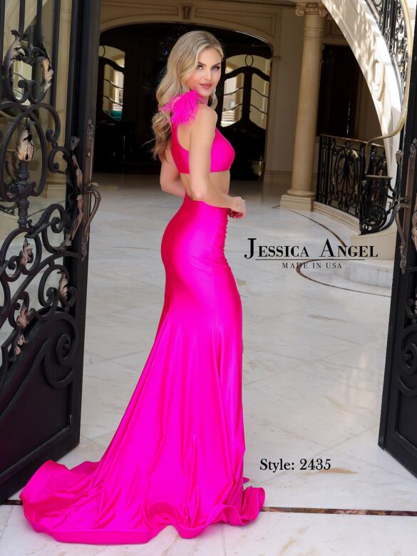 Jessica Angel 2414 Cutout Midriff One Shoulder Dress