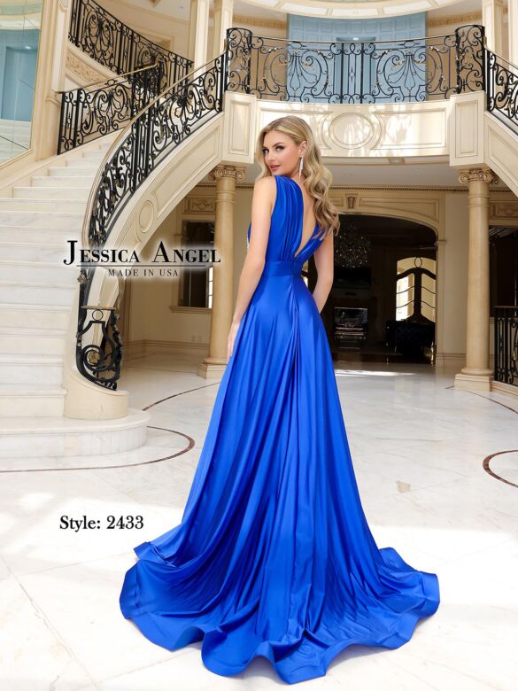 Jessica Angel 2433 Double Slit Embellished Waist Dress