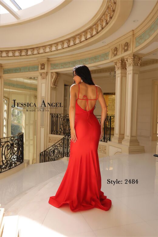 Jessica Angel 2484 Lace-Up Bodice Tie Back Dress
