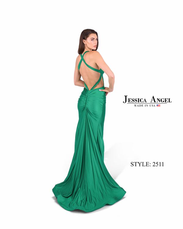 Jessica Angel 2511 Strappy Back High Slit Dress