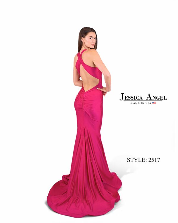 Jessica Angel 2517 Criss Cross Back Halter Neck Dress