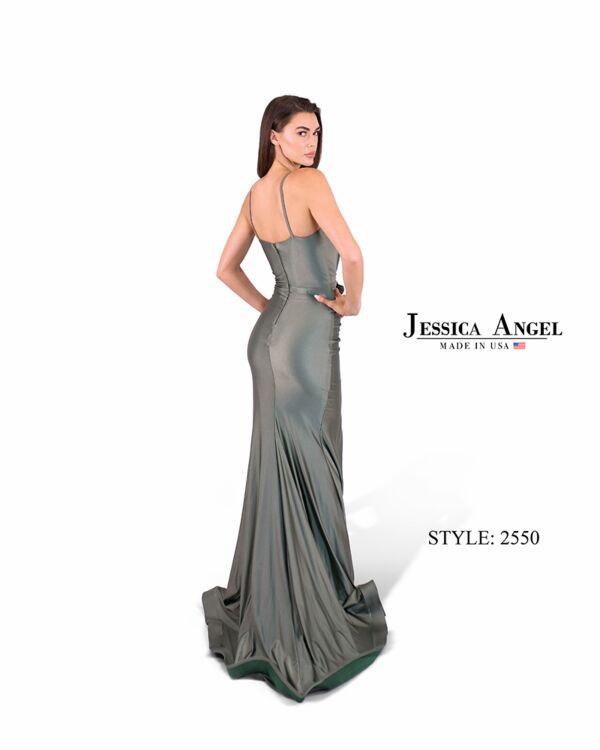 Jessica Angel 2520 Center Slit Plunging Neck Dress