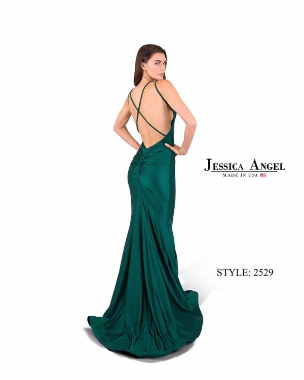 Jessica Angel 2529 Criss Cross Back V-Neck Dress
