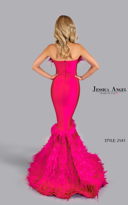 Jessica Angel 2541 Strapless Mermaid Feather Dress