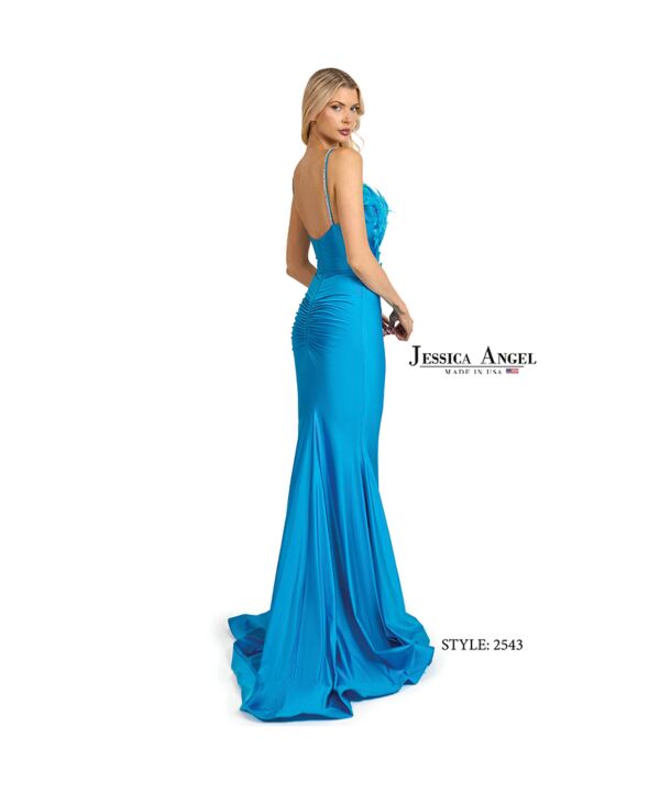 Jessica Angel 2543 Feather Top Spaghetti Straps Dress