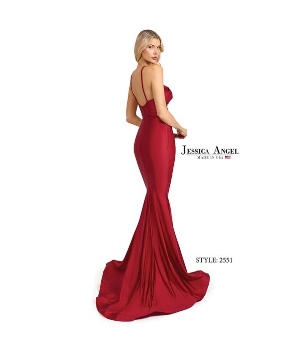 Jessica Angel 2551 Halter Strap Ruched Keyhole Dress