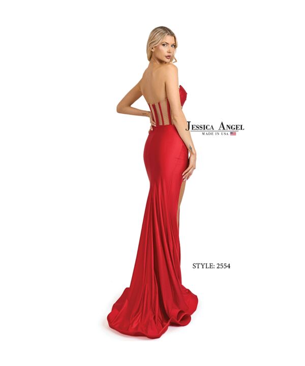 Jessica Angel 2554 Cutaway Slit Illusion Corset Dress