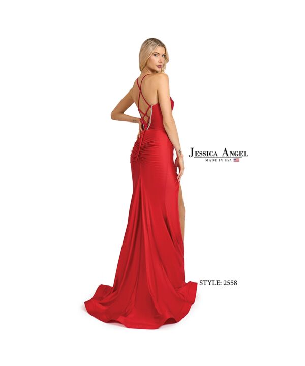Jessica Angel 2558 Embellished Corset High Slit Dress