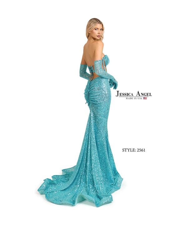Jessica Angel 2561 Opera Gloves Sheer Corset Sequin Dress