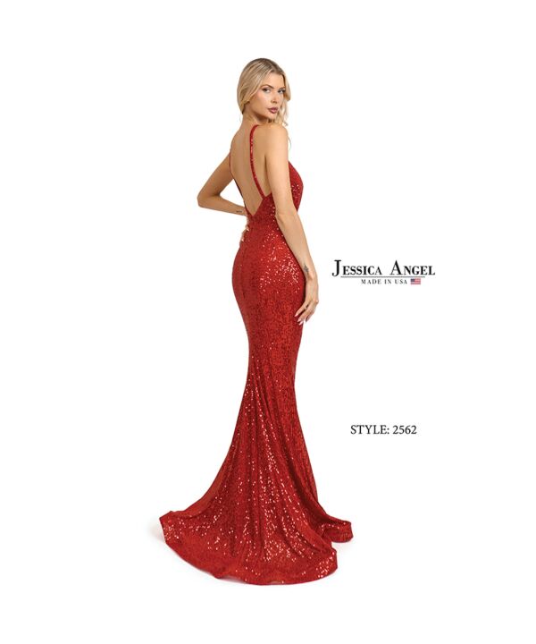 Jessica Angel 2562 Halter Strap Cutout Sequin Dress