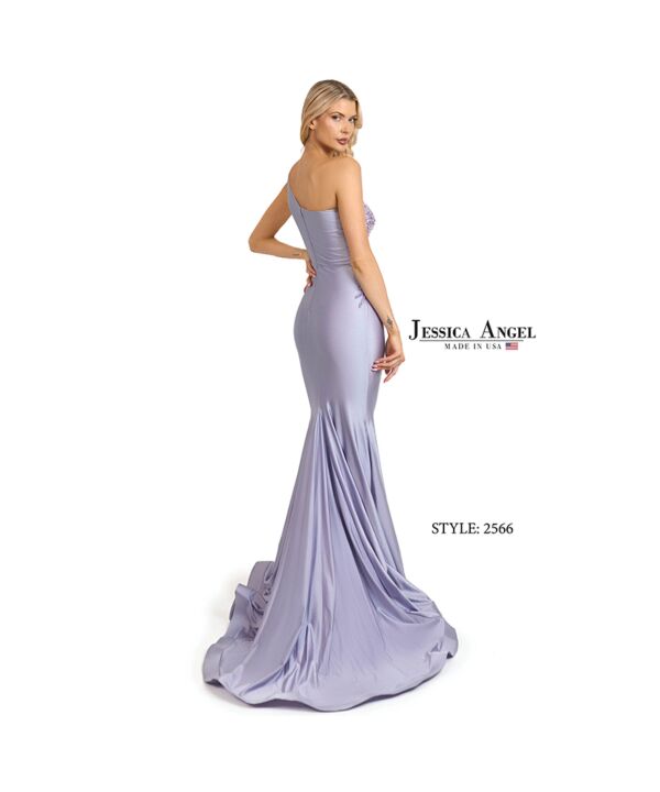 Jessica Angel 2566 Embellished Top One Shoulder Cutout Dress