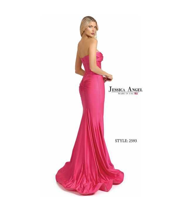 Jessica Angel 2593 High Slit Strapless Sweetheart Corset Dress
