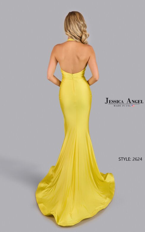 Jessica Angel 2624 Plunging Halter Backless Dress