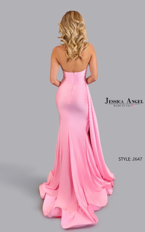 Jessica Angel 2647 Side Tail Halter Neck Backless Dress