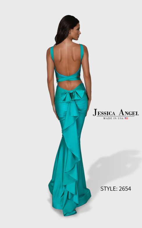 Jessica Angel JA2654 V-Neck Waterfall Back Dress