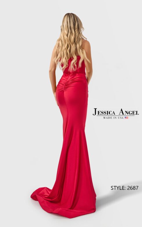 Jessica Angel JA2687 Strapless Corset Bodice High Slit Dress
