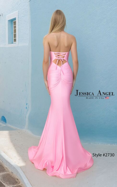 Jessica Angel JA2730 Lace-Up Cutout Back Strapless Dress