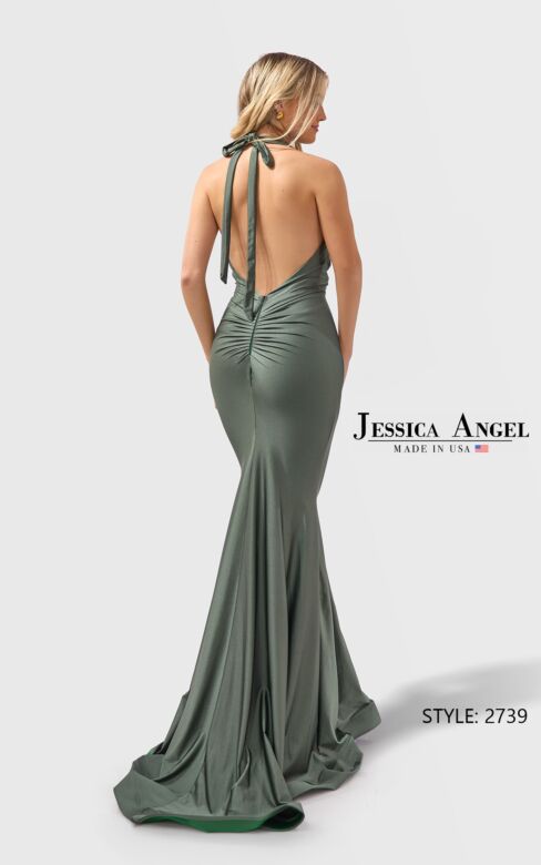 Jessica Angel JA2739 Ruched Derriere Cowl Neck Dress