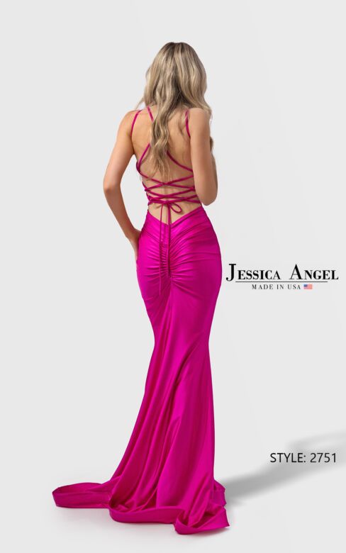 Jessica Angel JA2751 Rosette Bodice Lace-Up Back Dress