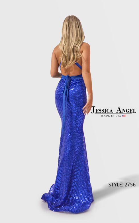 Jessica Angel JA2756 Sequin Plunging Neck Dress