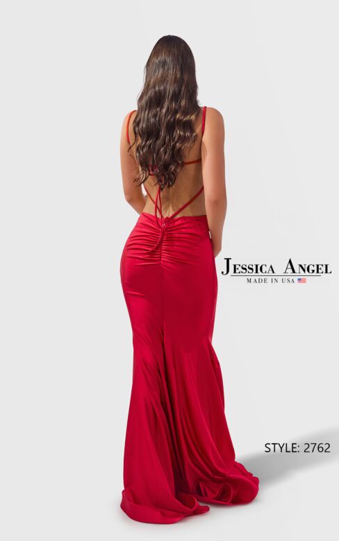 Jessica Angel JA2762 Straight Neck Ruched Derriere Dress