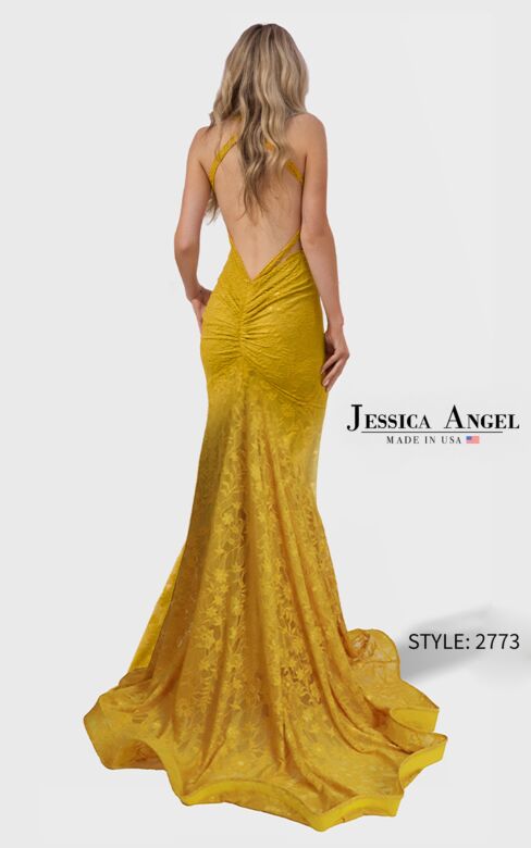 Jessica Angel JA2773 Cross Back Lace V-Neck Dress