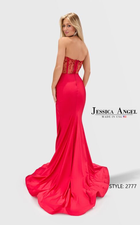 Jessica Angel JA2777 High Slit Illusion Corset Bodice Dress