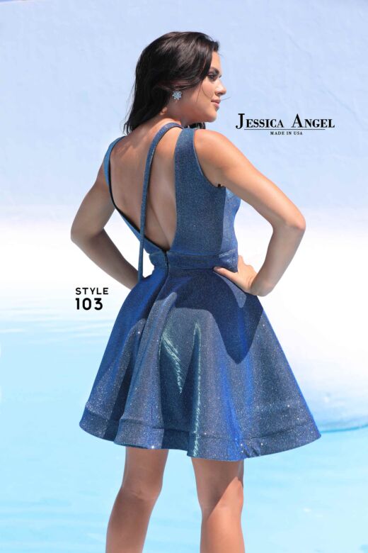 Jessica Angel 103 Open Back Plunging Neck Dress