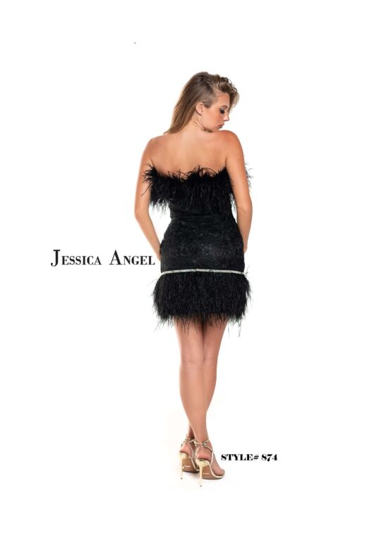 Jessica Angel 874 Strapless Feather Dress