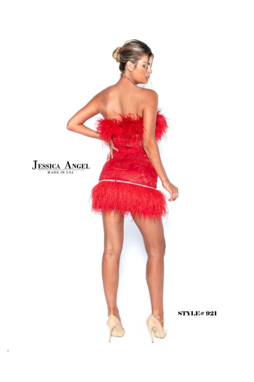 Jessica Angel 921 Strapless Feather Dress