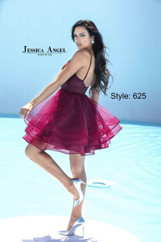 Jessica Angel 625 Layered Skirt Spaghetti Straps Dress