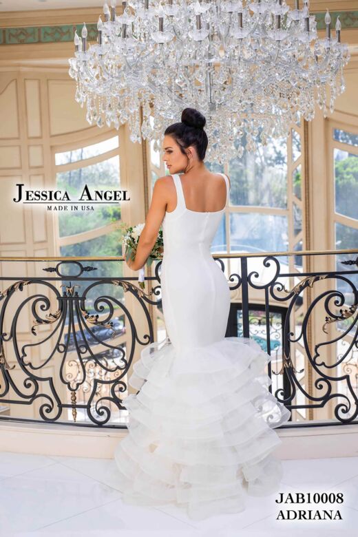 Jessica Angel 10008 Ruffle Skirt V-Neck Wedding Gown