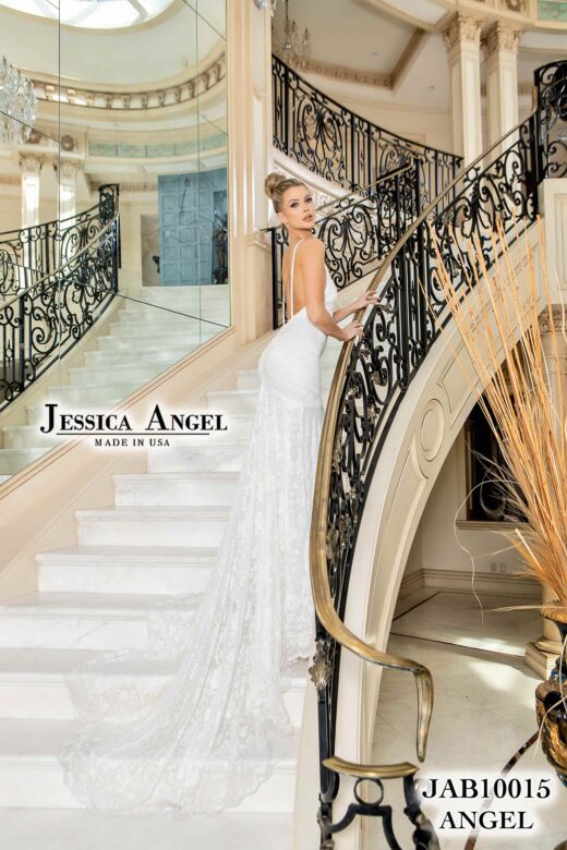Jessica Angel 10015 Trumpet Silhouette Backless Bridal Gown