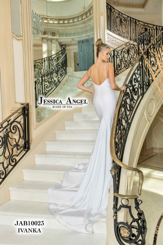 Jessica Angel 10023 Long Train Bare Back Wedding Dress