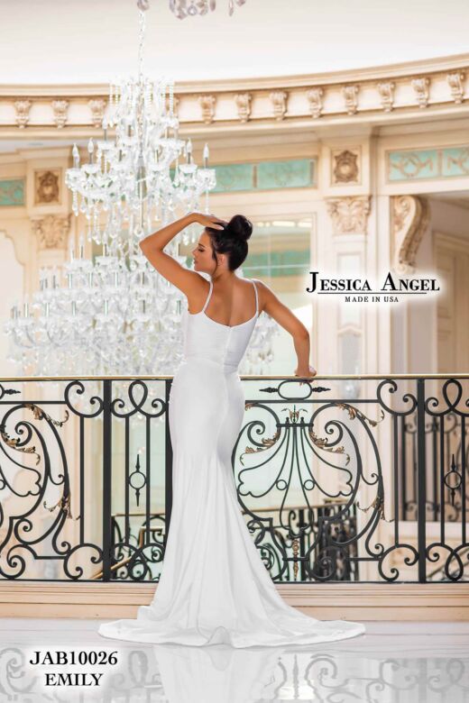 Jessica Angel 10026 Center Slit Spaghetti Straps Bridal Gown