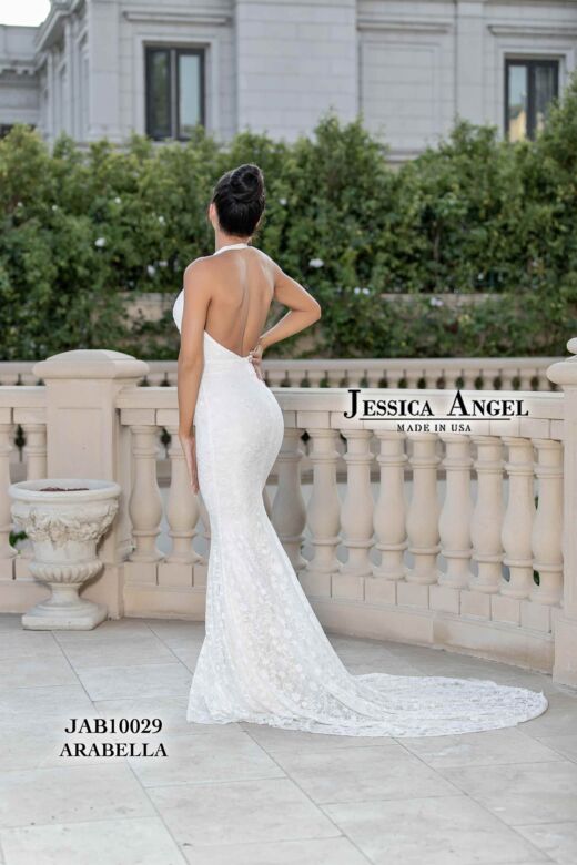 Jessica Angel 10029 Plunging Halter Backless Bridal Dress