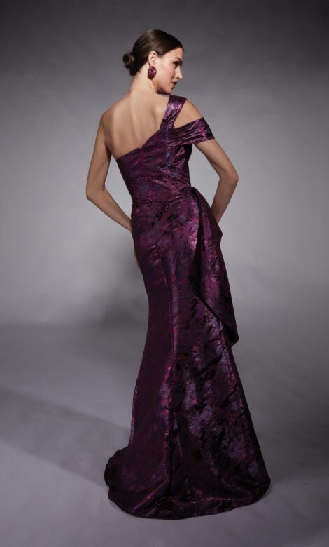 Alyce Paris 27701 Cold-Shoulder Side Flounce Evening Dress