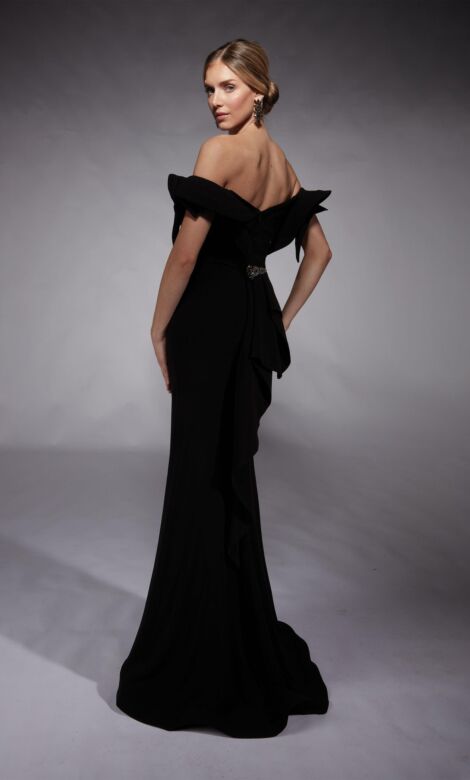 Alyce Paris 27713 Ruffle Sleeve High Slit Mother Of The Bride Gown
