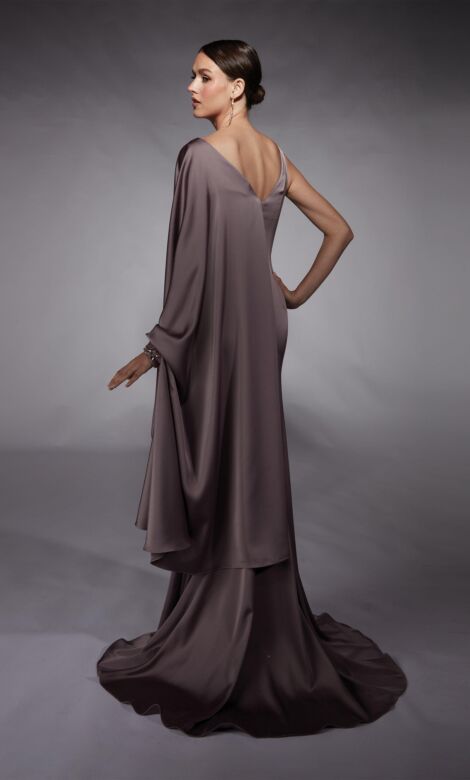 Alyce Paris 27722 Hanging Sleeve Draped Bodice Evening Gown