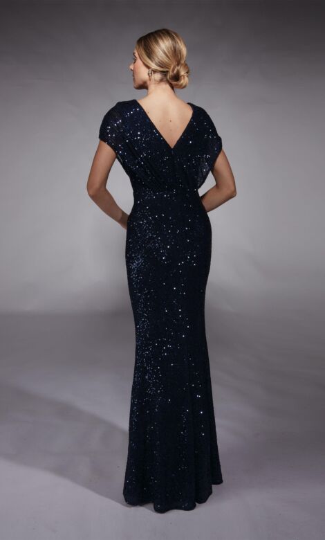 Alyce Paris 27729 Batwing Sleeve Drape Bodice Mother Of The Bride Gown