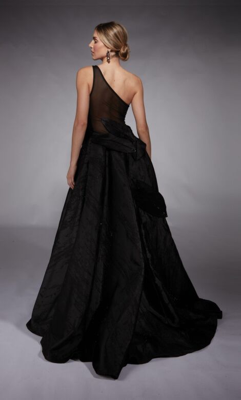 Alyce Paris 27730 Sheer Back One-Shoulder Formal Dress