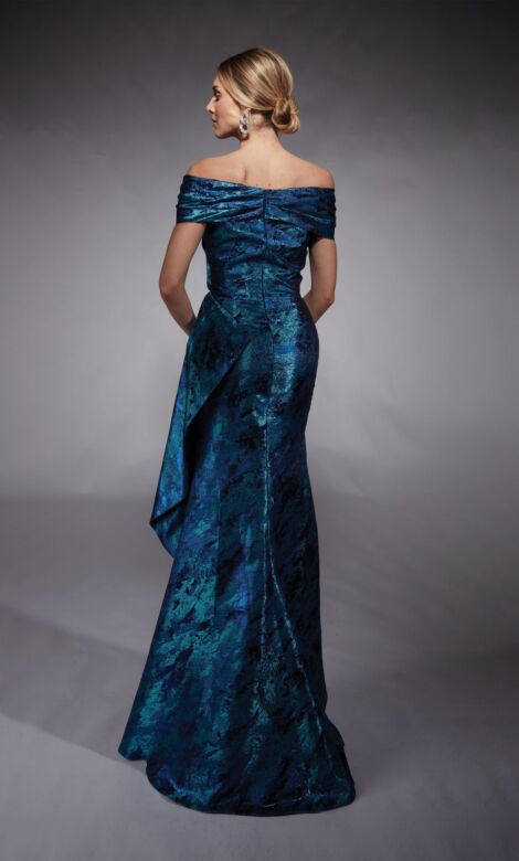 Alyce Paris 27737 Knotted Neck Off-The-Shoulder Formal Gown